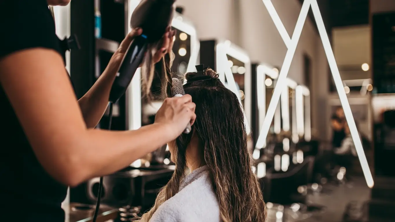A client is getting her hair treatment in Arkit Family salon